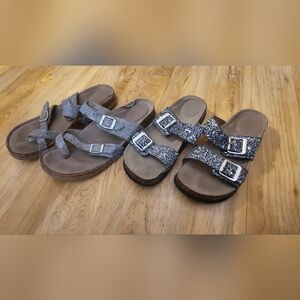 Two Glittery Sandals